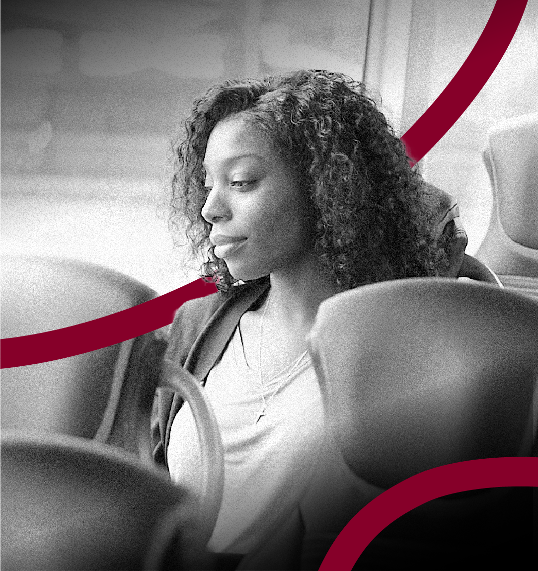 Lady on  bus